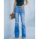 Factory direct sales: American-style flared women's stretch jeans, high-waisted, slimming, 2023 new foreign trade ripped jeans Factory direct sales: American-style flared women's stretch jeans, high-waisted, slimming, 2023 new foreign trade ripped jeans