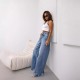 American retro straight-leg ripped jeans for women, European and American cross-border 2025 summer new wide-leg pants for foreign trade American retro straight-leg ripped jeans for women, European and American cross-border 2025 summer new wide-leg pants for foreign trade