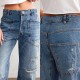 In stock: 2025 new European and American cross-border retro ripped jeans, casual patchwork banana pants, loose straight-leg pants for women.